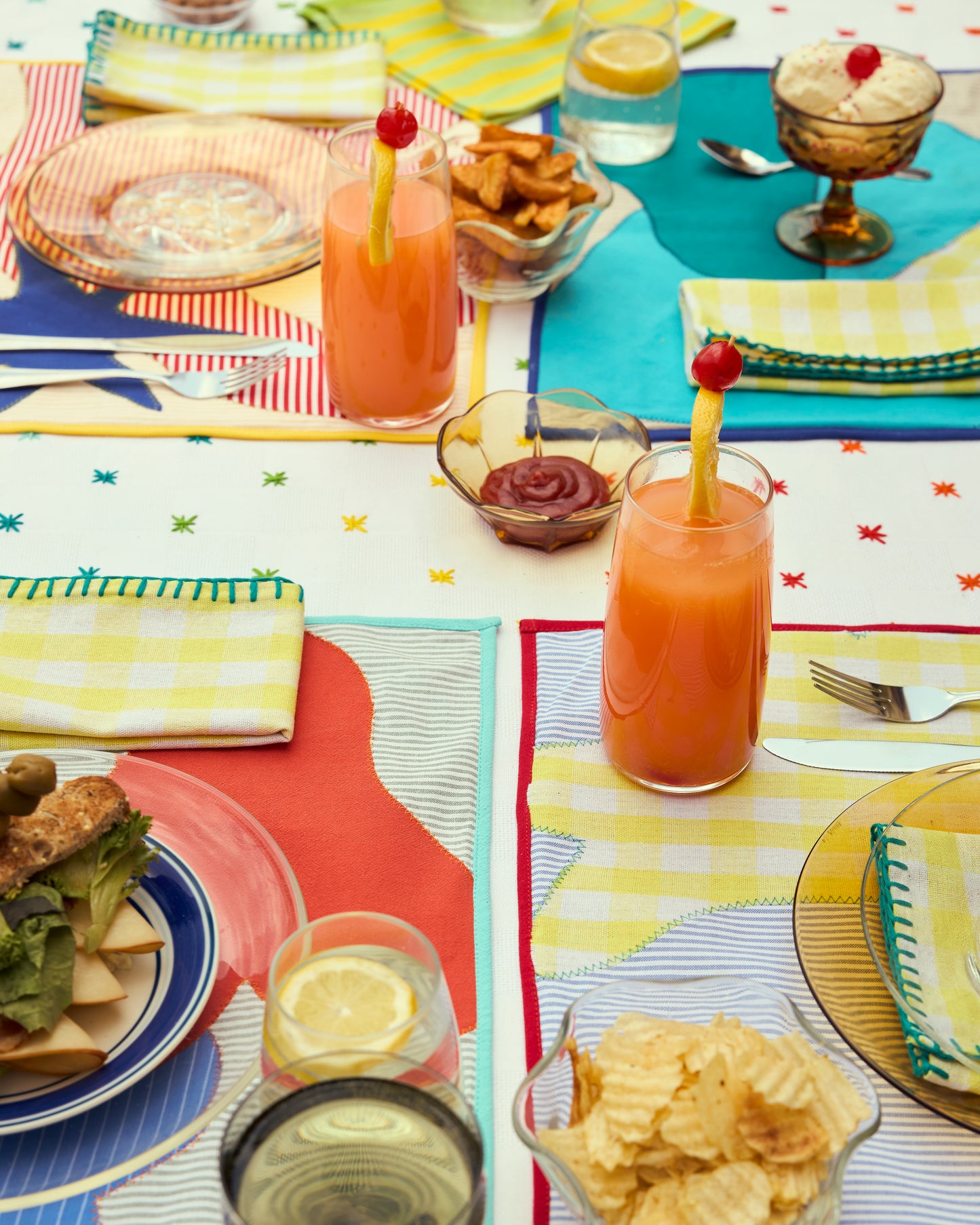 amarillo gingham napkin set (4 set)