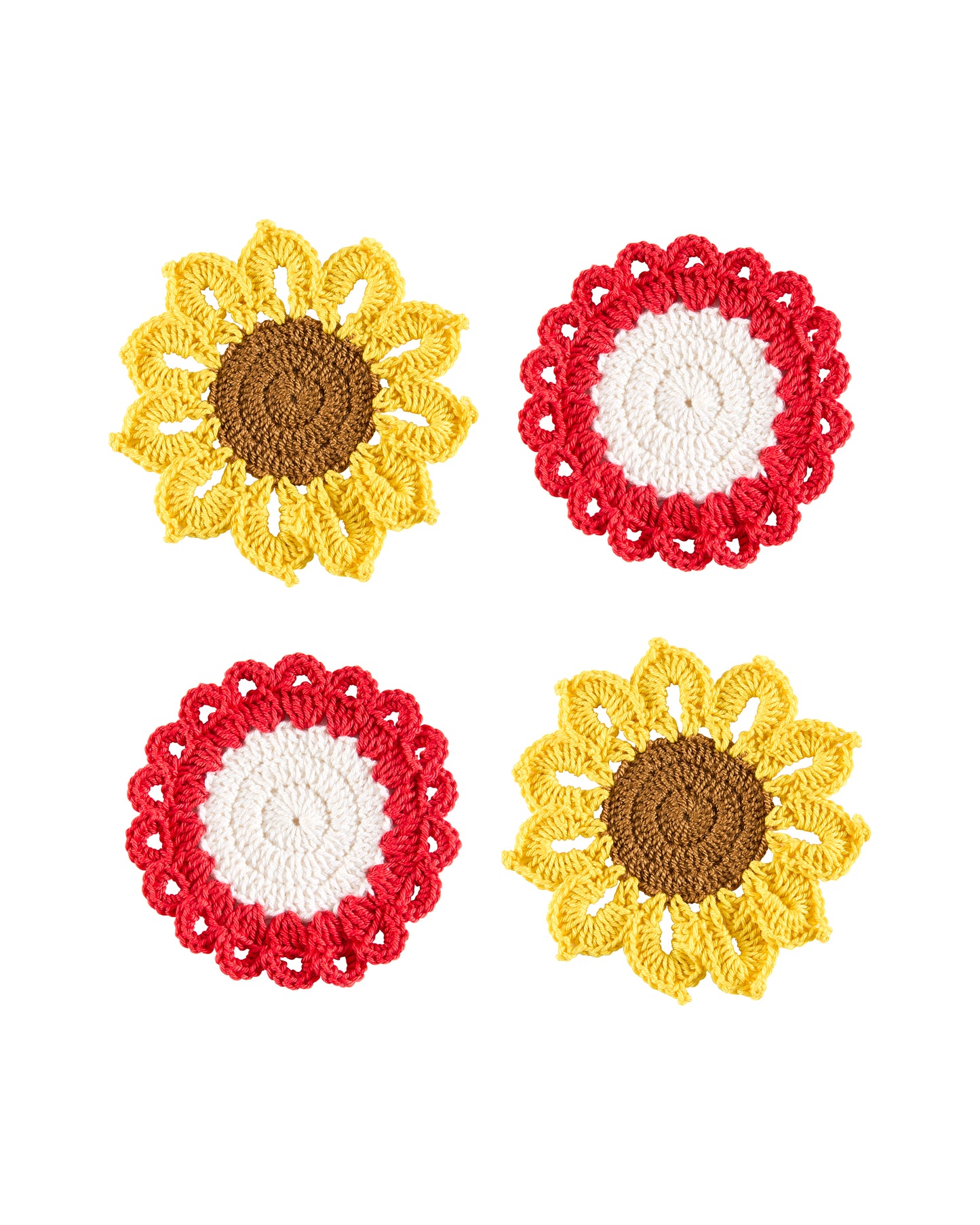 florecitas crochet coaster set (4 set)