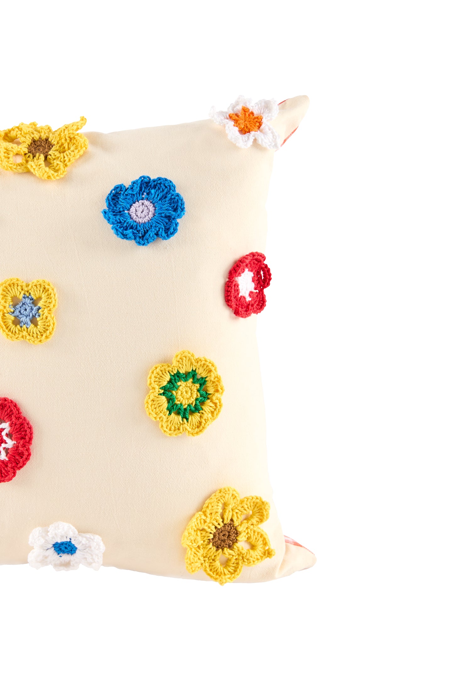 florecitas crochet cushion