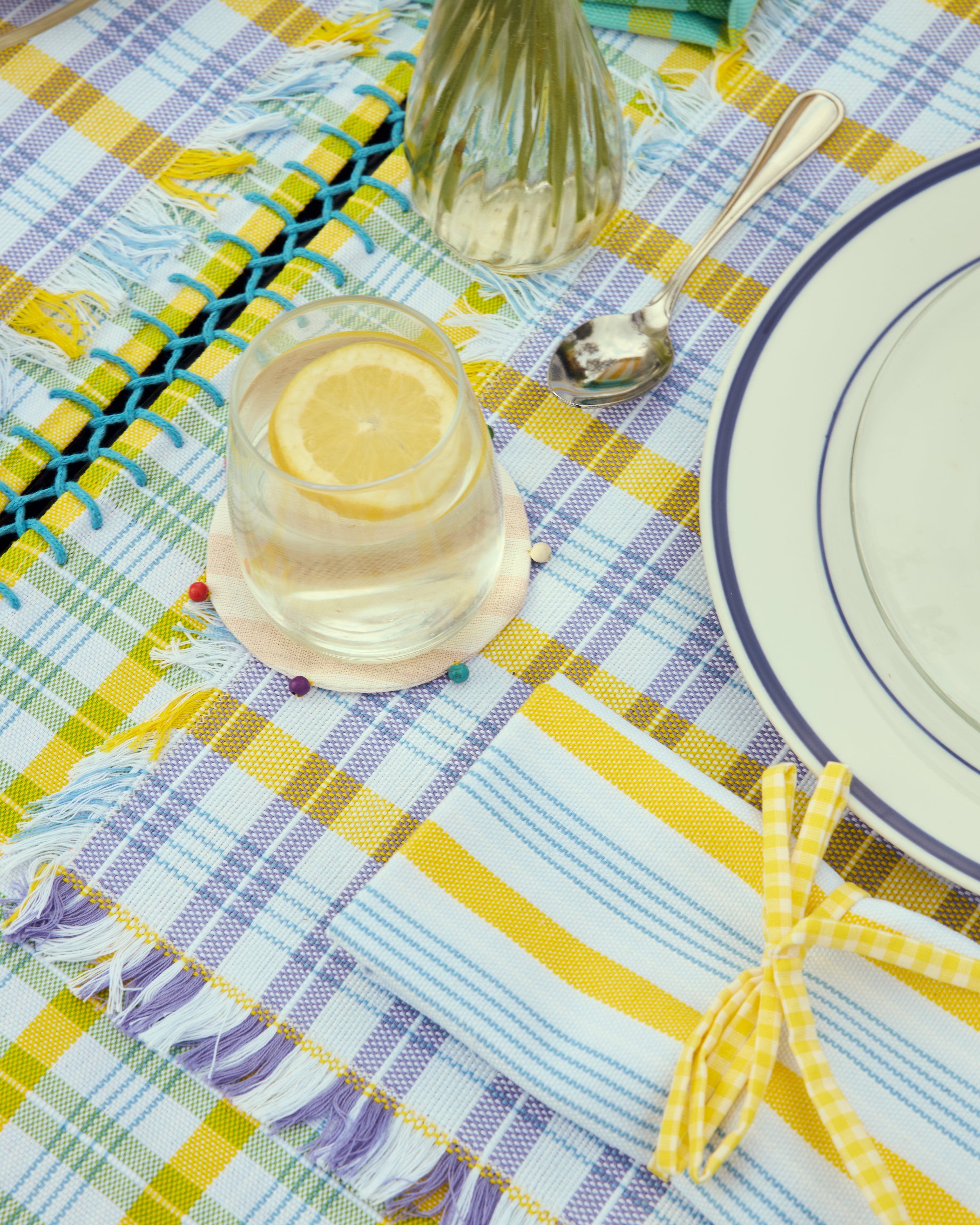 Lila Grid Placemat Set (2 Set)