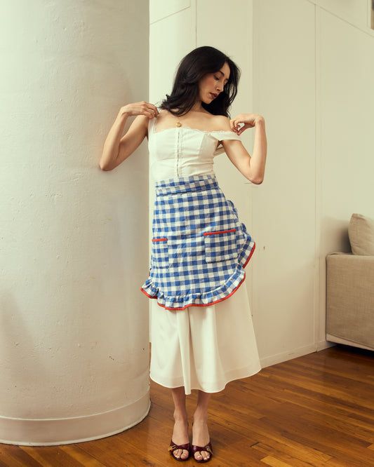 azul gingham waist apron