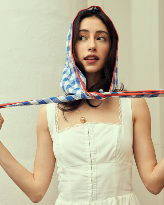 azul gingham headscarf