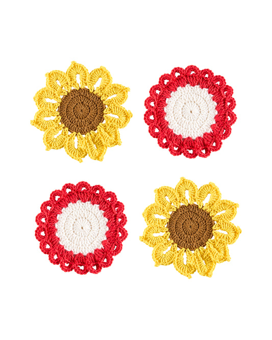 florecitas crochet coaster set (4 set)