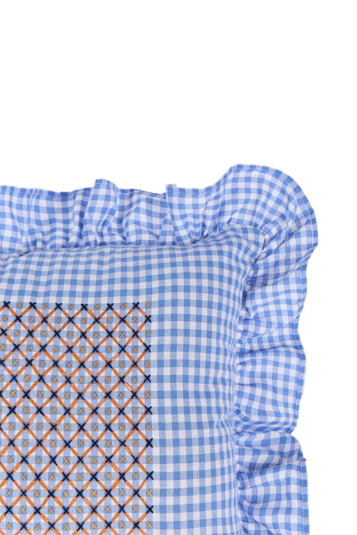 vuelitos blue embroidered cushion