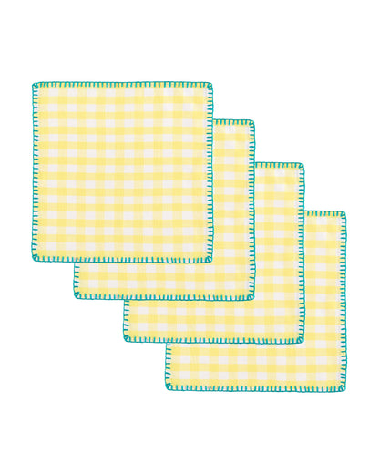 amarillo gingham napkin set (4 set)