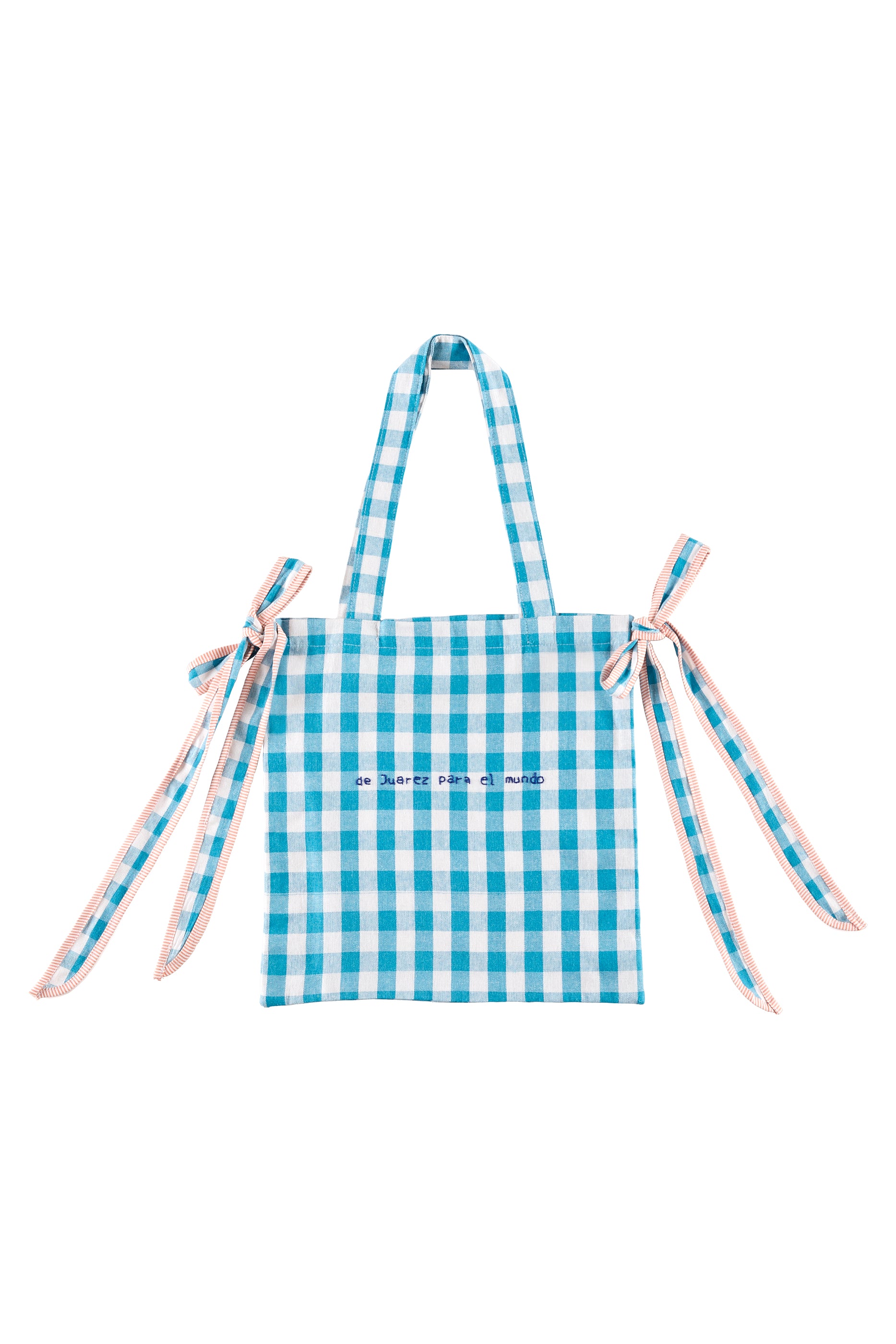 Moñita Cyan Embroidered Tote Bag