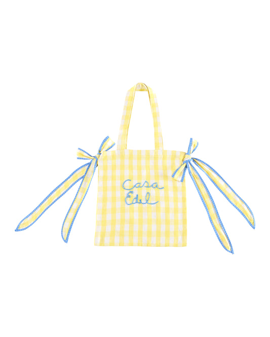 bolsa amarilla embroidered tote bag
