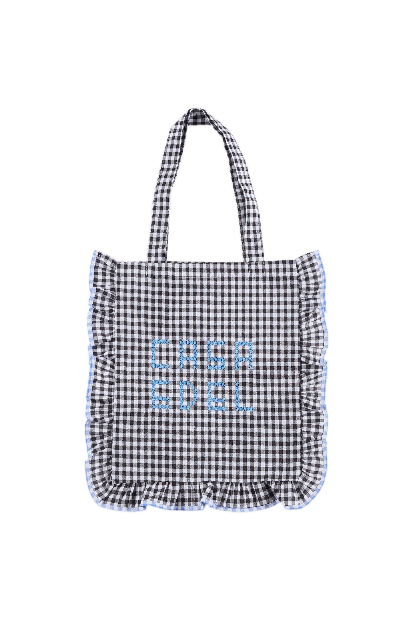 bolsa negra embroidered tote bag