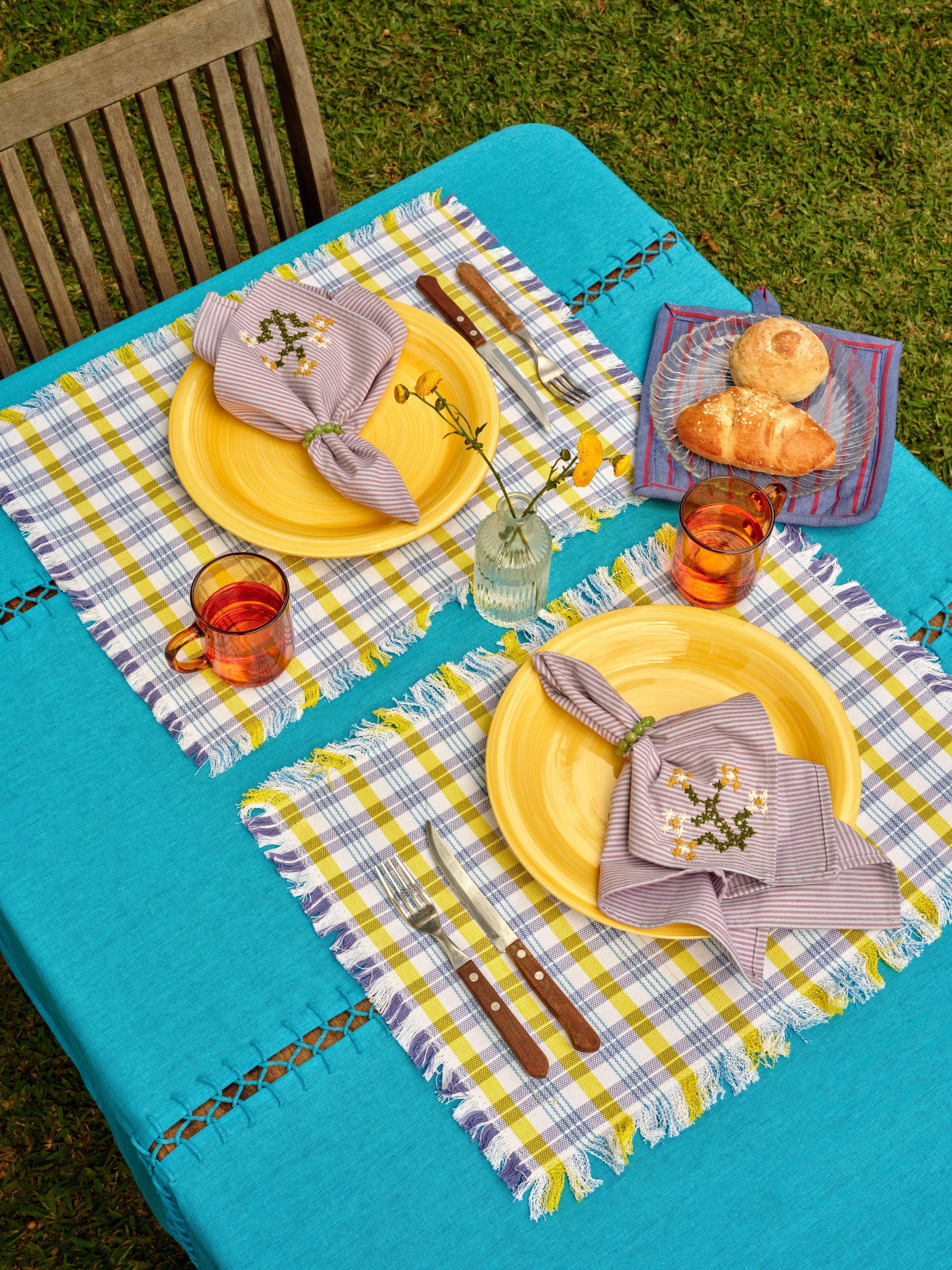 Lila Grid Placemat Set (2 Set)